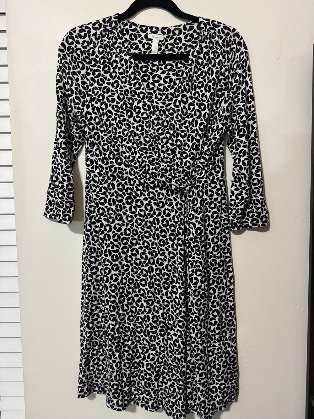 Black & White Printed Wrap Dress - Women